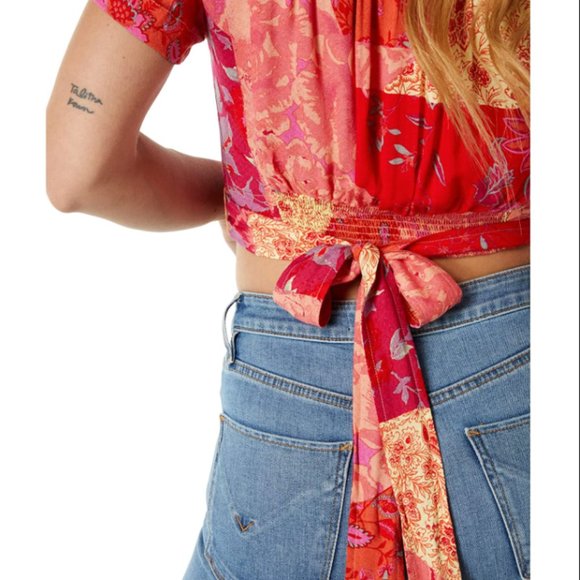 Free People - Ashley Summer Wrap Crop Top in Fun Combo - Picture 5 of 16